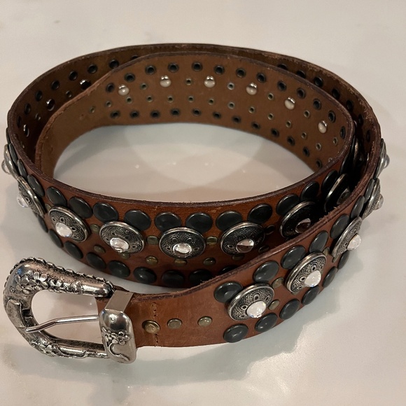 Vintage Norma Walters Studded Leather Belt Made in Italy main image 7